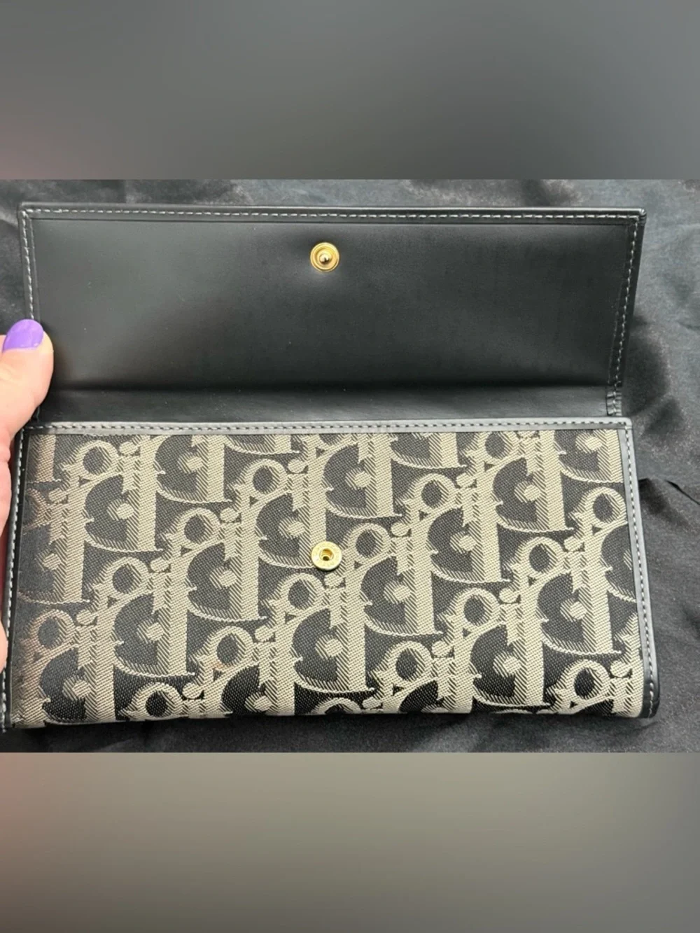 Christian Dior oblique jacquard long wallet